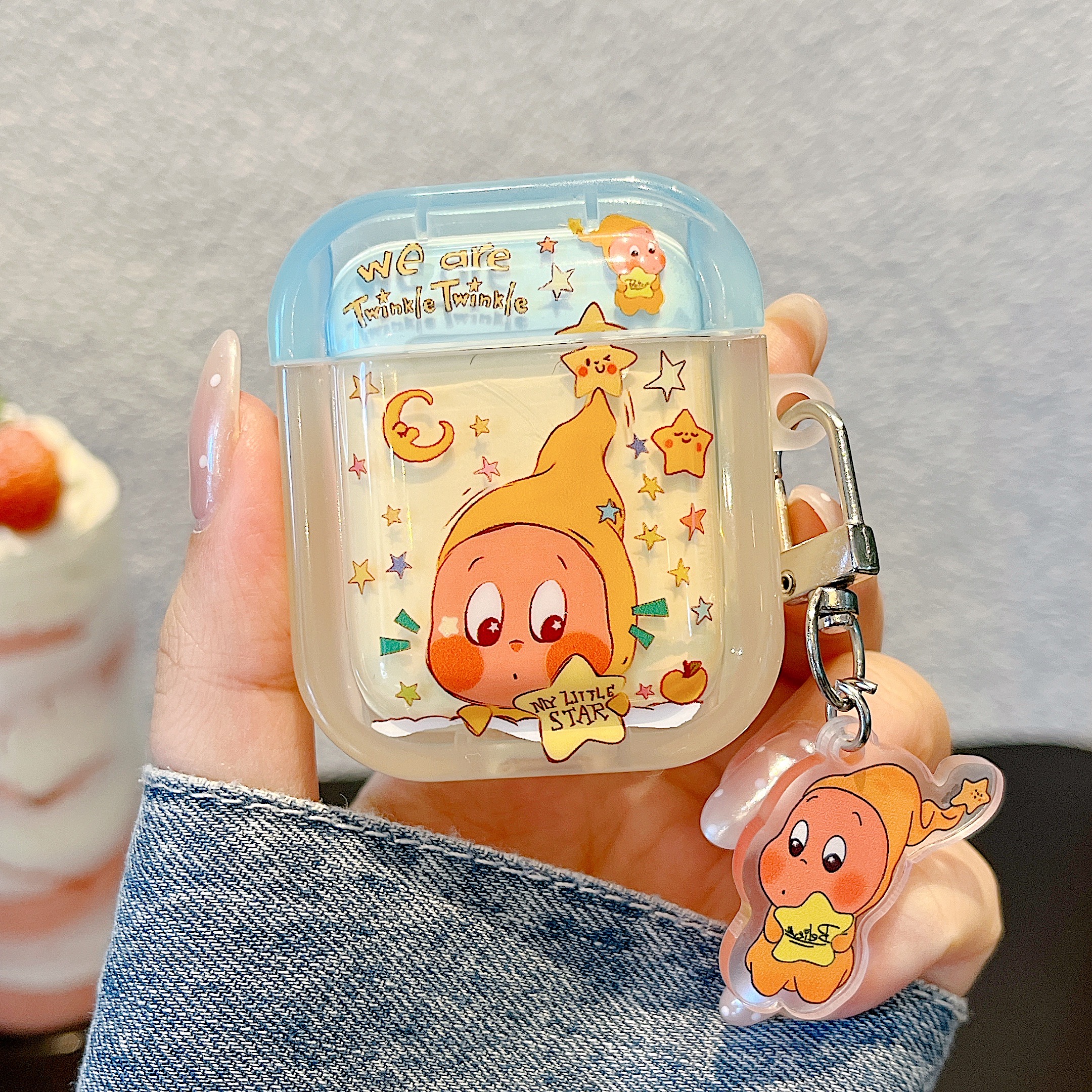 日韩可爱星星小人airpods4代保护套airpods适用苹果耳机壳二代三代airpods3代无线蓝牙耳机套pro2代软壳1代萌
