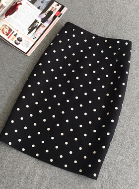 黑色波点半身裙2026春夏新款韩版气质显瘦高级感复古港风A字短裙