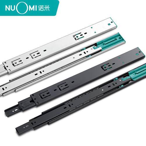 NUOMI/诺米轨道滑轨 抽屉侧装三节轨加厚 阻尼缓冲静音导轨滑轨