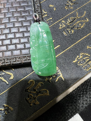天然缅甸翡翠A货满绿竹子节节高升竹报平安