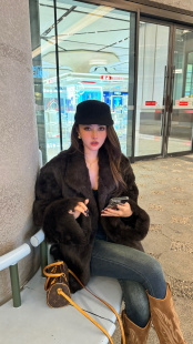 高级感挽袖 冬季 加厚兔毛皮草外套 梦中情兔 DATOU