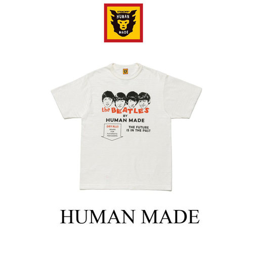 现货human made T-SHIRT BEATLES披头士男女情侣短袖T恤宽松潮