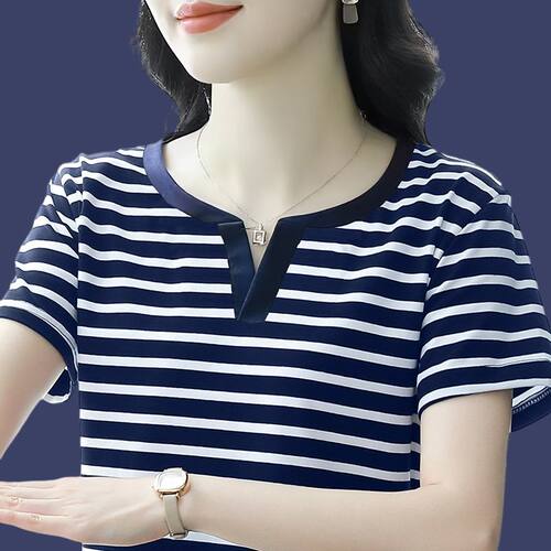 夏季2026新款纯棉短袖t恤大码女装宽松体恤衫显瘦遮肉妈妈上衣服