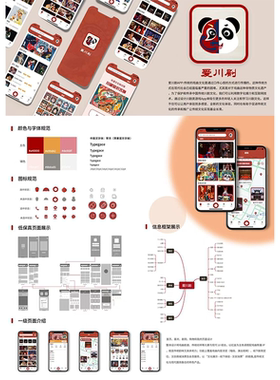 原创非遗川剧app界面ui设计高保真原型展板xd源文件含交互动效