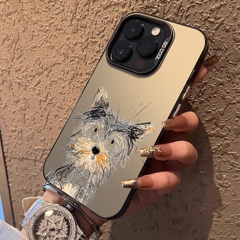 搞怪小狗适用苹果15promax手机壳呆萌iphone14plus保护套新款13pm磨砂潮男12高级感11小众创意xs女xr个性网红