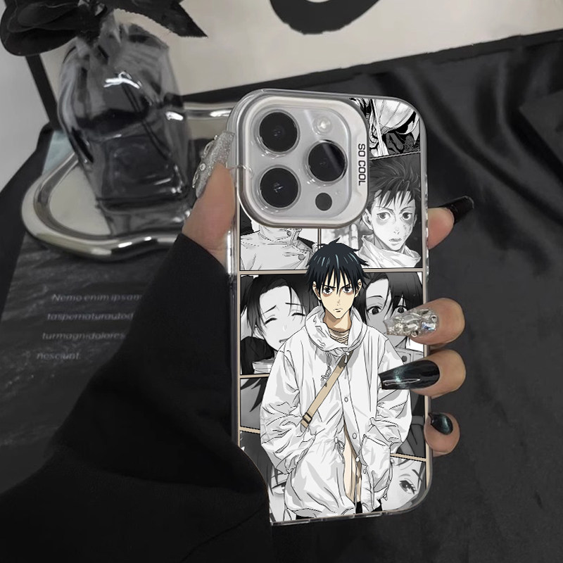 咒术回战适用苹果15手机壳iPhone14乙骨忧太13promax彩银镭射12mini新款x卡通11动漫8plus纯爱7五条悟xr硬xs