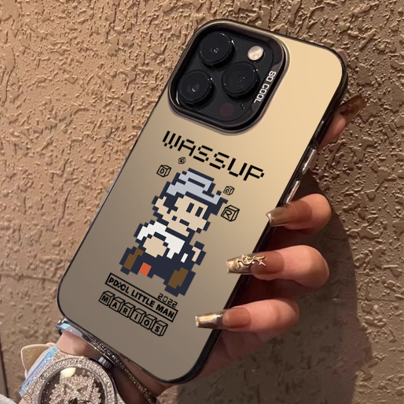 马赛克马里奥适用苹果15promax手机壳个性创意iphone14plus卡通高级感13时尚12p网红11可爱xs女xr限量版x小众