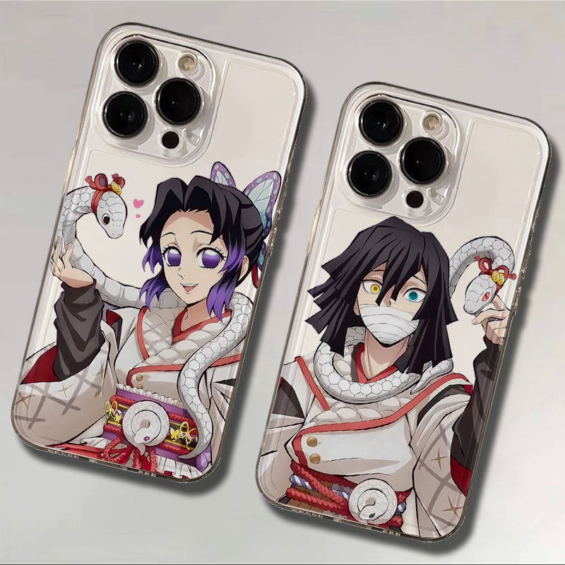 新年款鬼灭之刃太空壳适用于苹果16/15/14pro手机壳13/12伊黑小芭内7/8plus蝴蝶忍iPhone11pro软壳x/xr白蛇xs