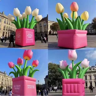 春季巨型花朵美陈装饰樱花玉兰花气模摆件景区广场商业街打卡气模