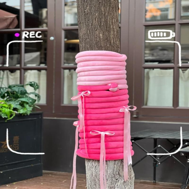 户外树围编织毛线多巴胺装饰毛线