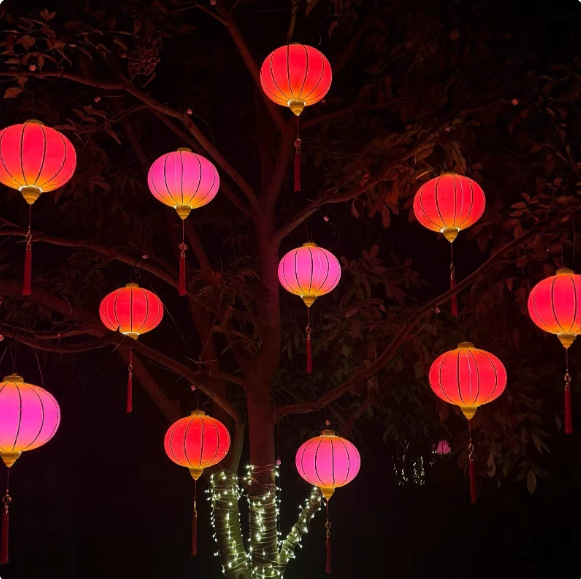 新年发光灯笼树上亮化灯装饰灯笼