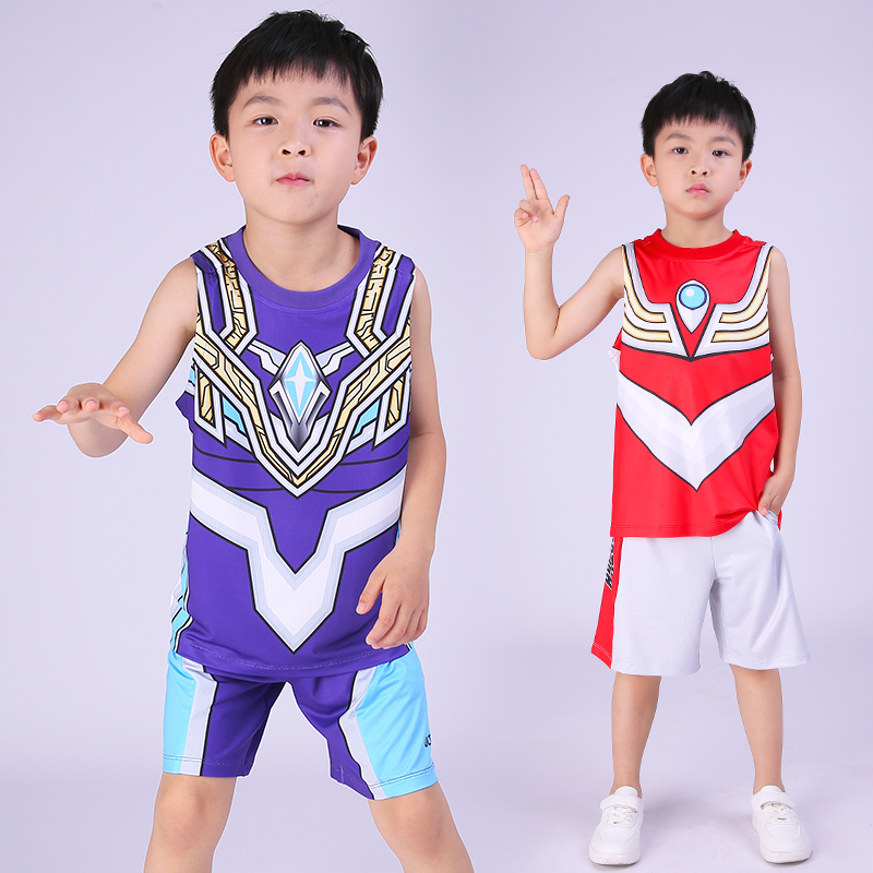 奥特曼衣服儿童背心套装男童夏装2025新款速干运动男孩篮球服童装