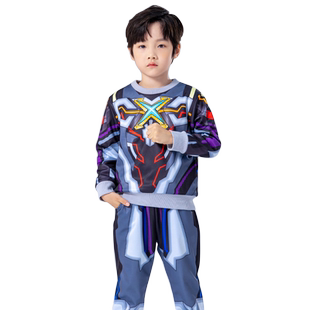 艾克斯奥特曼衣服男童冬季套装2025新款加绒男孩潮酷帅儿童秋冬装