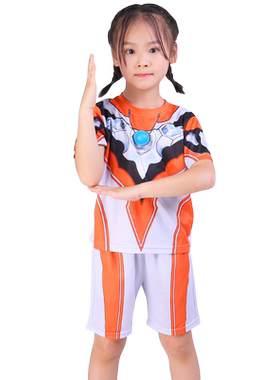 奥特曼女童衣服夏季速干短袖套装