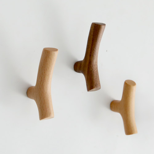 实木挂钩免打孔强力承重粘胶门后挂衣架厨房浴室墙上挂衣钩置物架