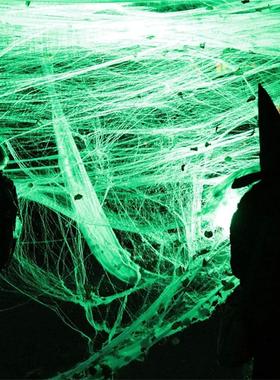 Halloween Artificial Spider Web White Stretchy Cobweb Glowi