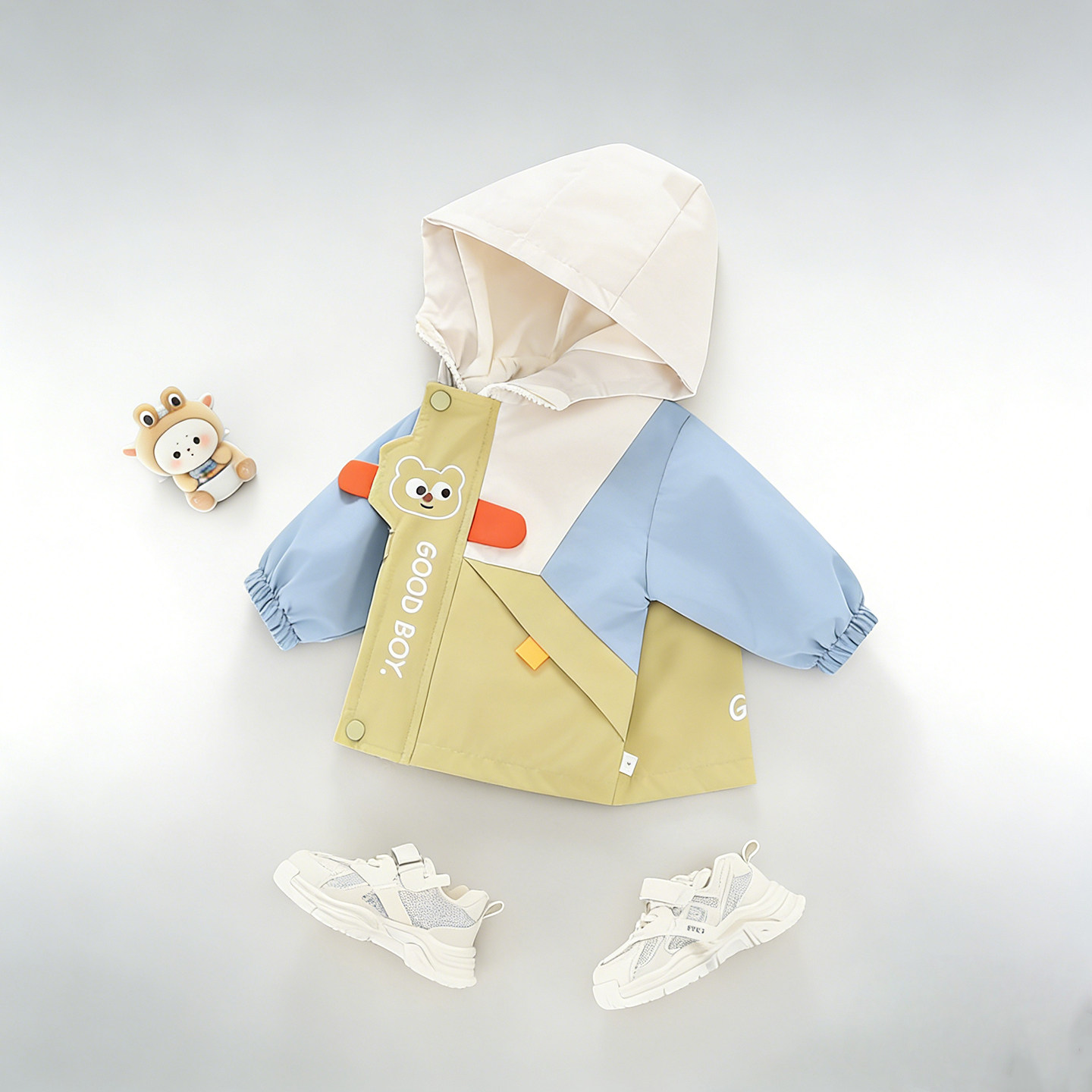 男童春装连帽卡通外套2026春秋新款一岁婴儿宝宝童装衣服洋气可爱