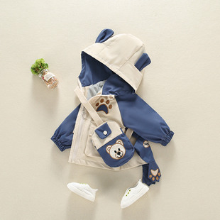 男童秋装 夹克婴儿小宝宝卡通连帽上衣洋气外套 外套春秋款 儿童秋季