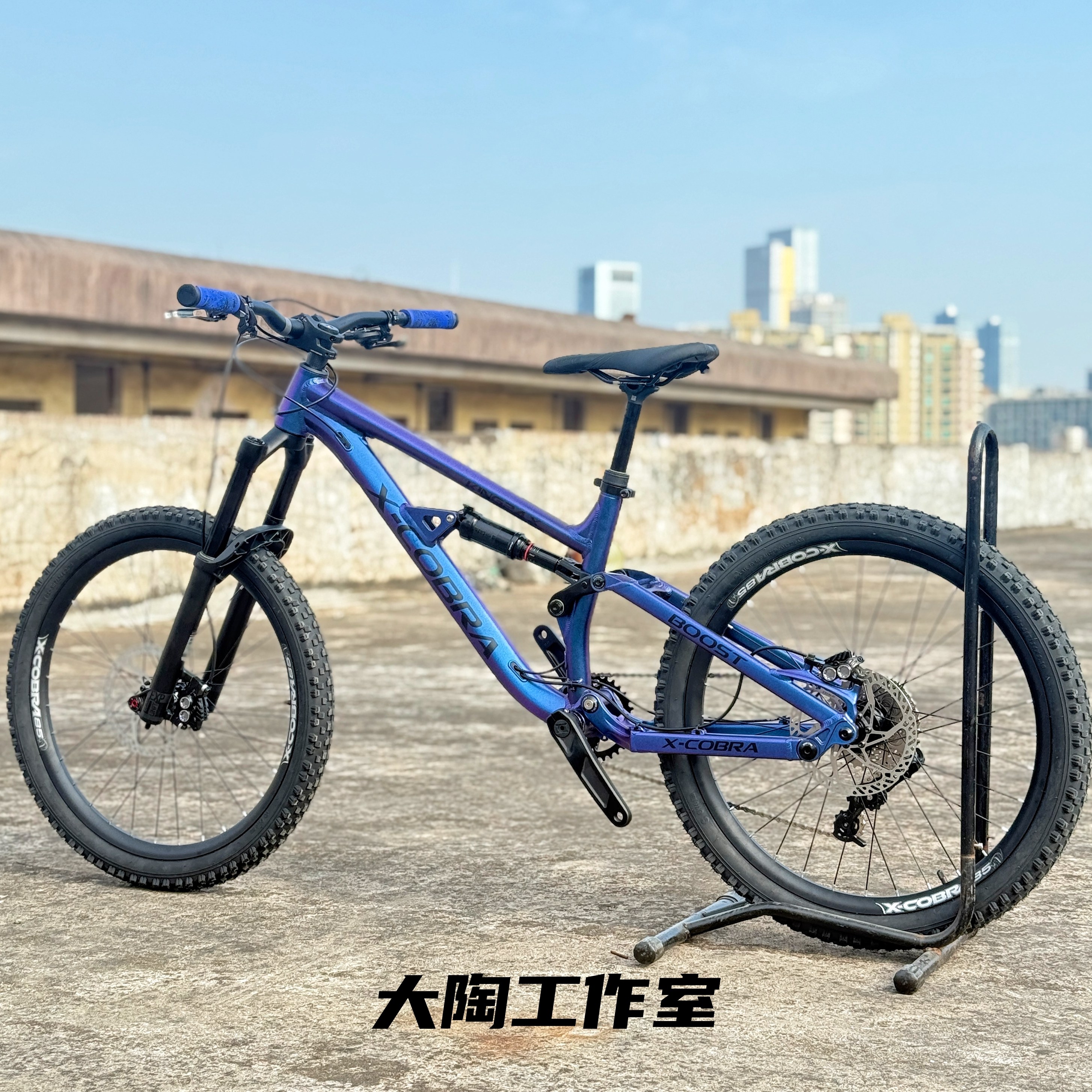 眼镜蛇DJ king软尾土坡 KING 24X青少年山地越野避震车架 24/26寸