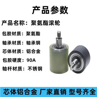 TGRAU QBQ 聚氨酯包胶滚轮 双轴承立式导向滚轮 不锈钢螺杆滚筒