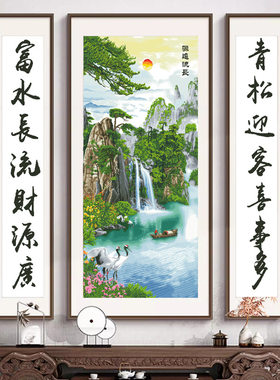 十字绣流水生财对联版源远流长