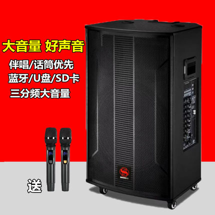 大功率有源舞台户外1012寸15寸户外便携充电电瓶音响蓝牙重低音