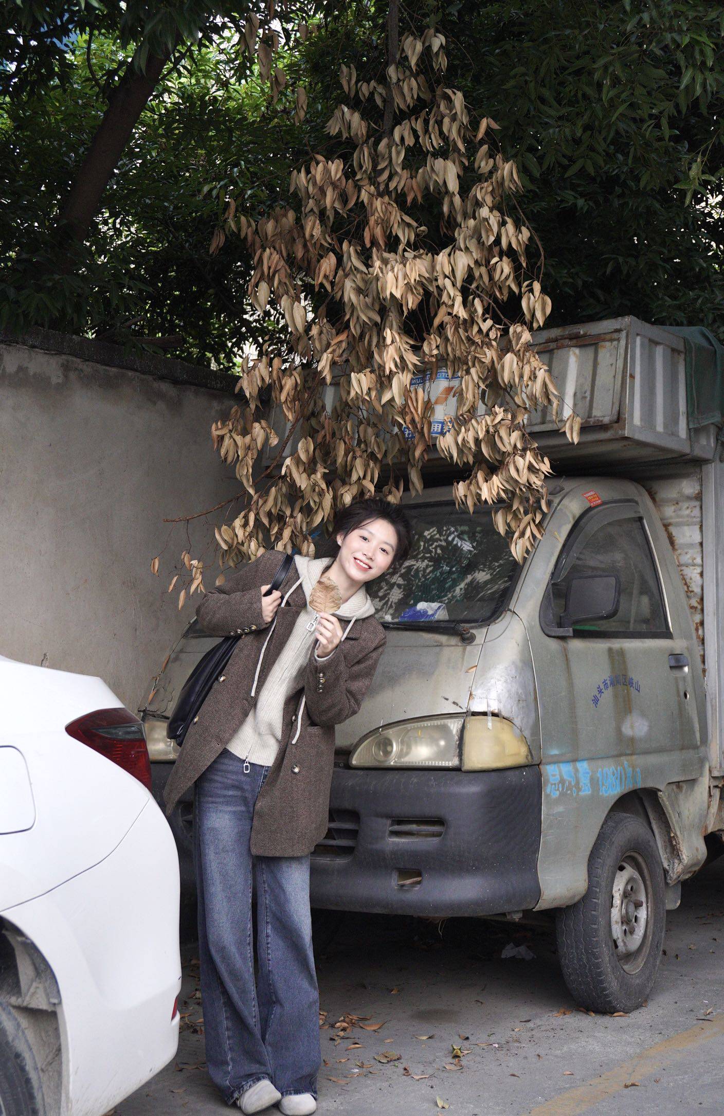 美拉德穿搭垫肩正肩毛呢西装外套