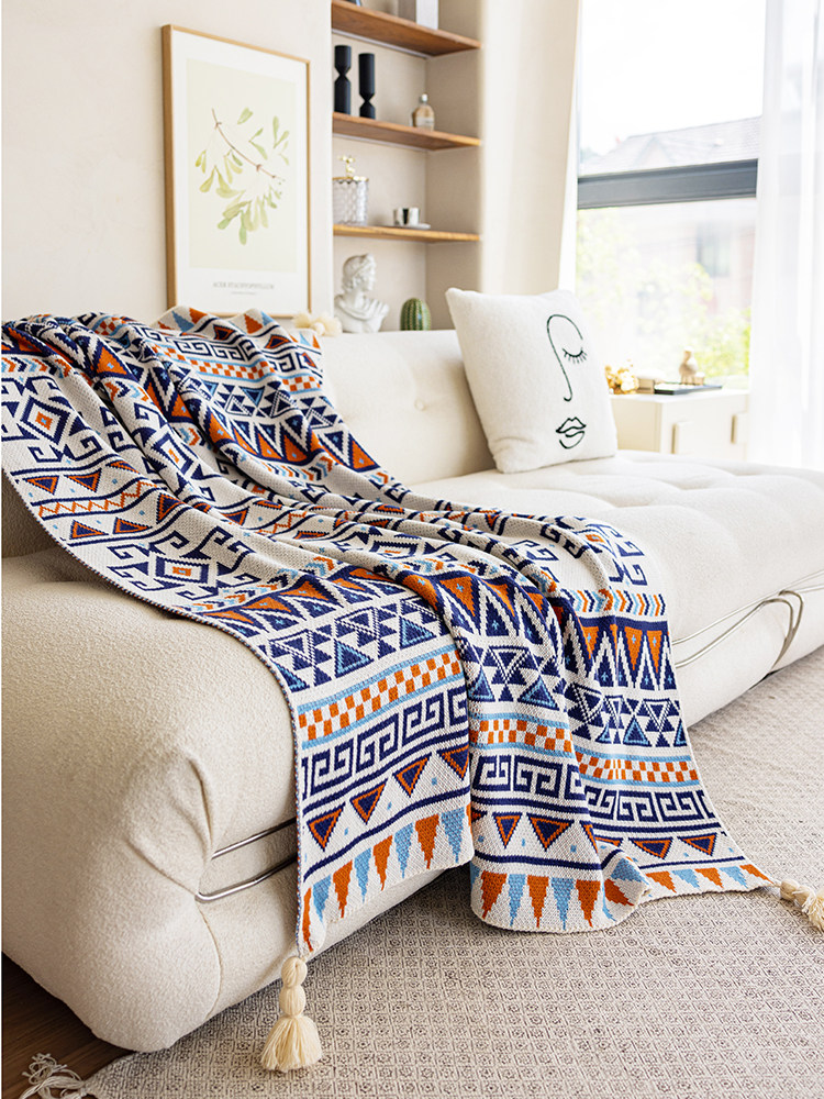 레트로 보헤미안 소파 담요 사무실 두꺼운 니트 낮잠 에어컨 던지기 담요 단일 담요 목도리 담요
