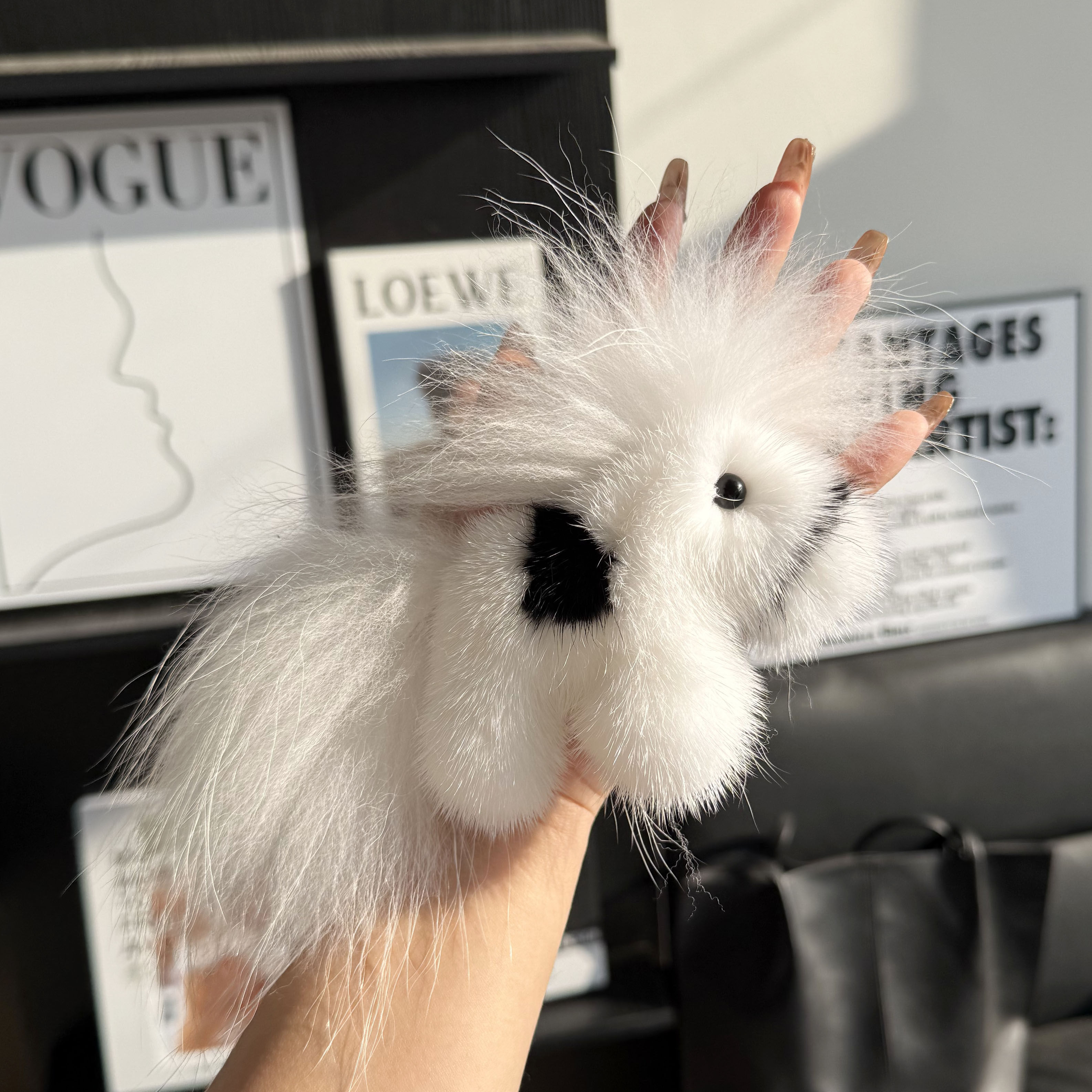 可爱小马真水貂毛毛绒包包挂件钥匙扣书包挂饰高档公仔玩偶礼物