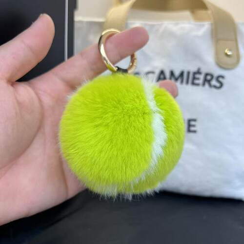 可爱小网球真獭兔毛挂件