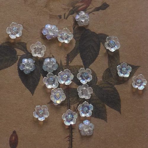 日本进口蛋白幻彩樱花树脂宝石片中古DIY进口发簪手工配件vinatge