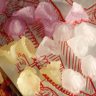 日产美进口树脂喇叭花马蹄莲复古中古DIY手工饰品配件vinatge