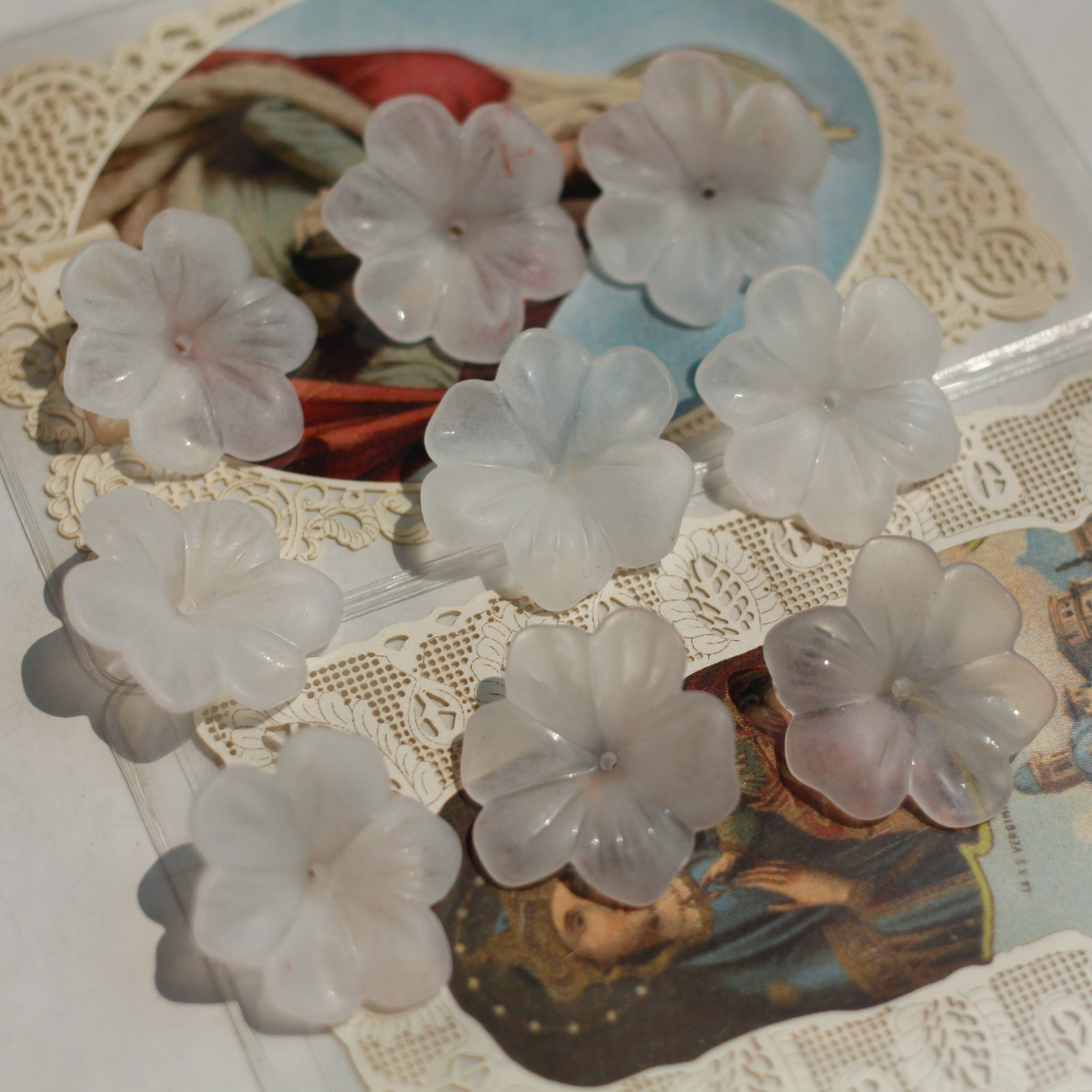 西德进口稀有粉色多色白色树脂大花卉DIY半成品散珠串珠花片22mm,饰品/流行首饰/时尚饰品新,其他DIY饰品配件,淘宝优惠券,粉丝福利购,淘宝优惠卷