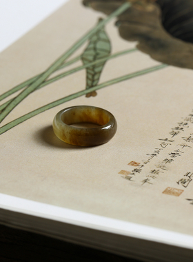 9号戒指 新疆和田玉糖料糖玉圆弧素圈指环 5310