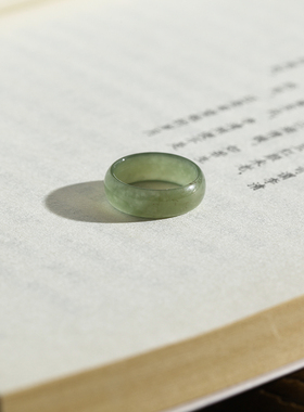 5号戒指 和田玉晴水青白小尺码泥鳅背素圈指环 尾戒 1888