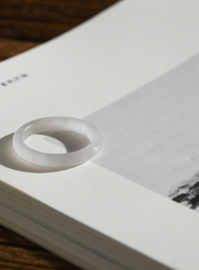 17号戒指 和田玉烟紫圆条素圈指环 5833