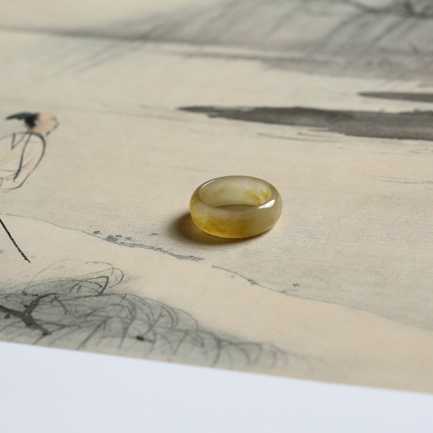 2号戒指 和田玉糖料糖玉小尺码圆弧素圈指环 尾戒 8251