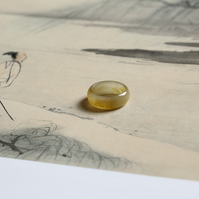 2号戒指 和田玉糖料糖玉小尺码圆弧素圈指环 尾戒 8251