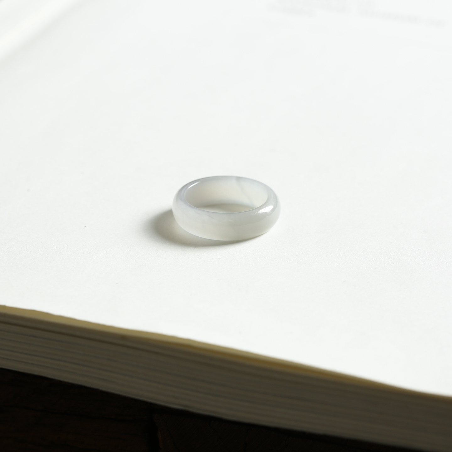 12号戒指 和田玉烟紫圆弧素圈指环 2362