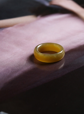 8号戒指 和田玉糖料糖玉小尺码圆弧素圈指环 尾戒 3256