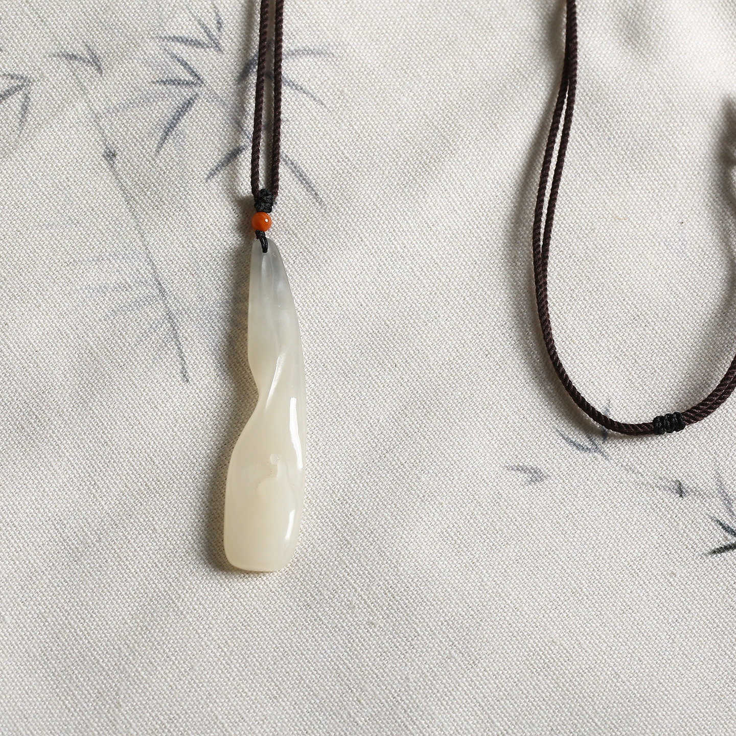 悟道玉坠 和田玉藕粉烟紫双色纯手工雕刻玉石挂件 8335