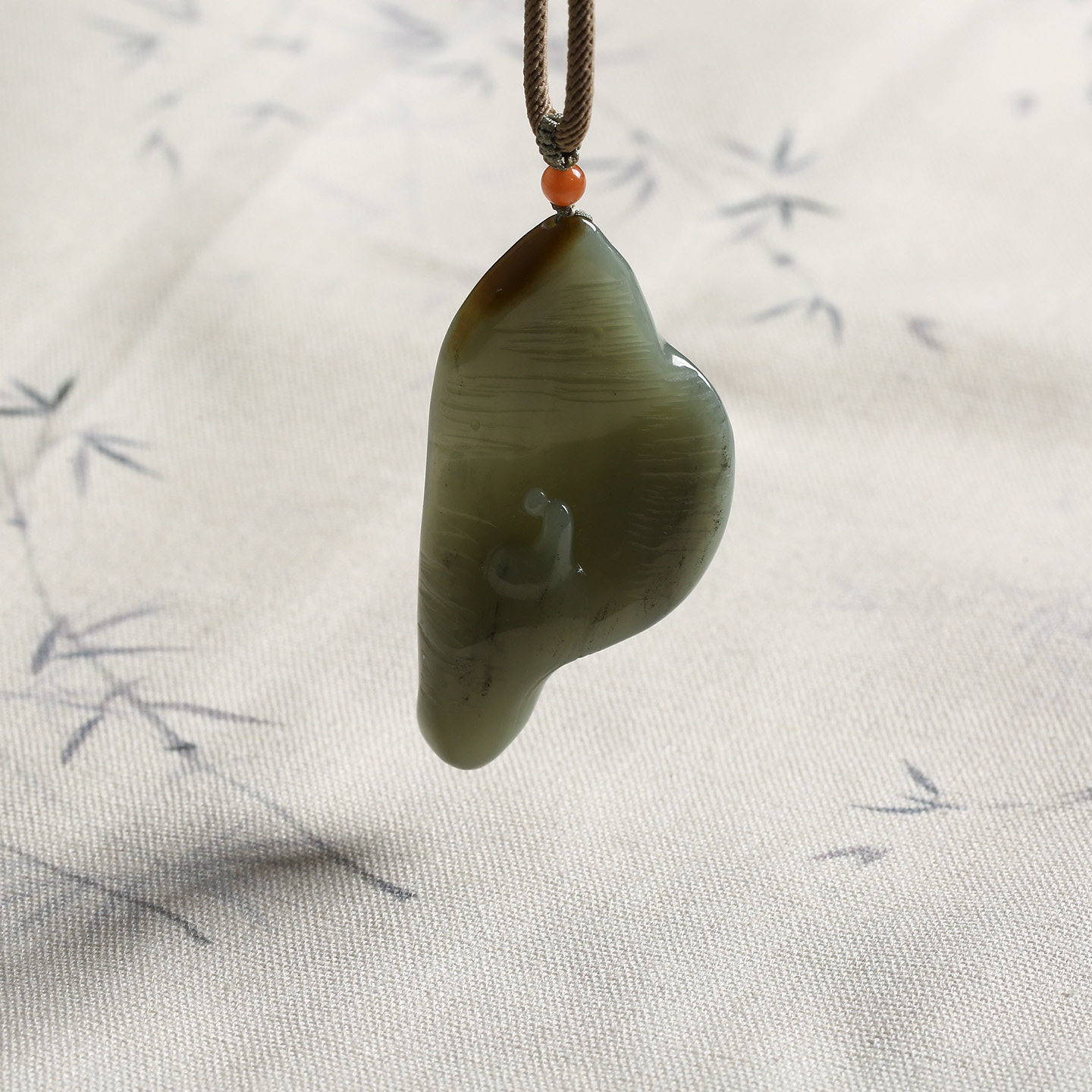 悟道挂件 新疆和田玉糖青花纯手工雕刻玉石吊坠 8330