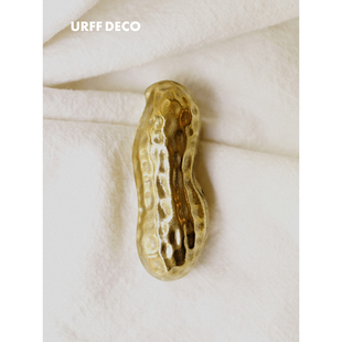 URFF DECO原创黄铜铸造花生随行闻香盒香薰礼品水散扩香随身摆件
