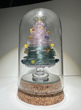 红书原创手工圣诞玻琉璃树摆件超精致的手工小圣诞装饰品礼物车载