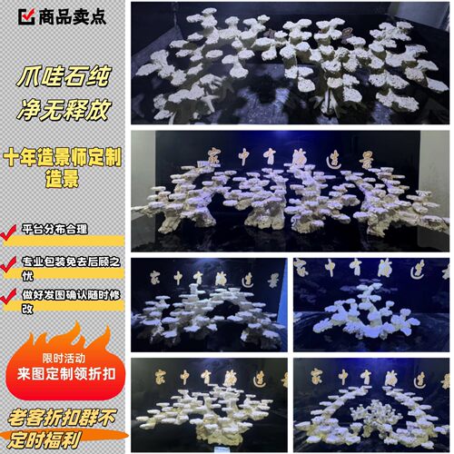 60海缸造景图集免爆藻造景爪哇石造景活石珊瑚景珊瑚缸珊瑚平台