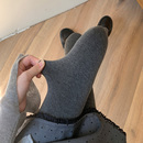 灰色打底裤加长版高个子女秋冬加绒配裙子春秋季外穿2024新款薄款