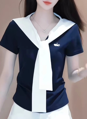 新款海军风假领子宽领披肩领外搭装饰领女装假领子