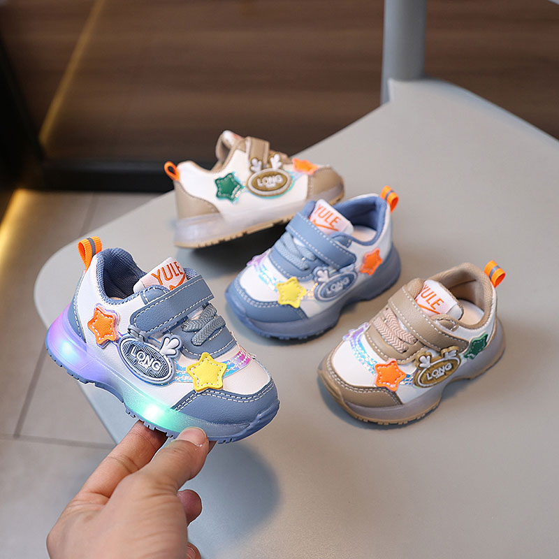 儿童学步鞋亮灯男女运动鞋