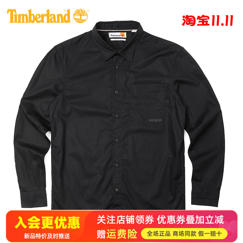 现货Timberland添柏岚户外男款休闲运动口袋式翻领长袖衬衫A69JD