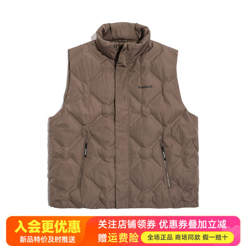 Timberland添柏岚户外男女宽松版加厚保暖防风羽绒马甲背心A5RPE